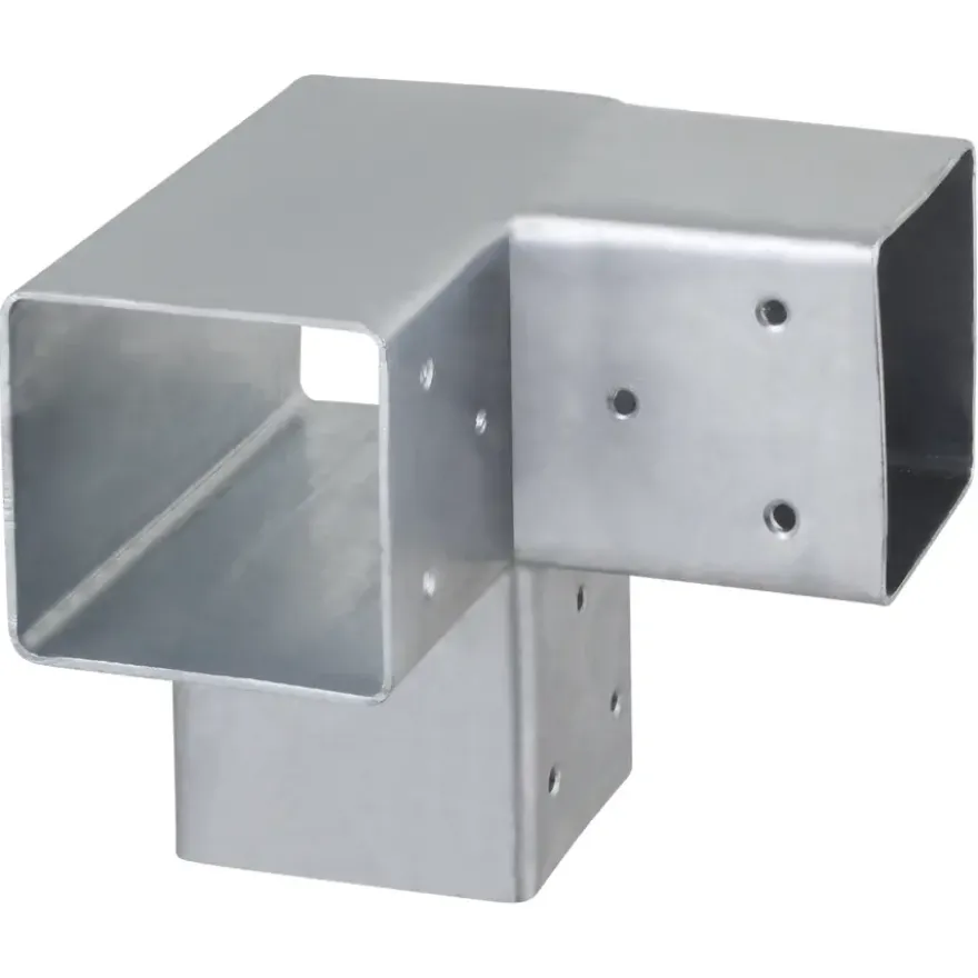 Paalverbinder voor pergola hoekstuk 3-kants 9x9 cm gegalvaniseerd