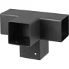 Paalverbinder voor pergola T-verbindingsstuk 4-kants 7x7 cm zwart