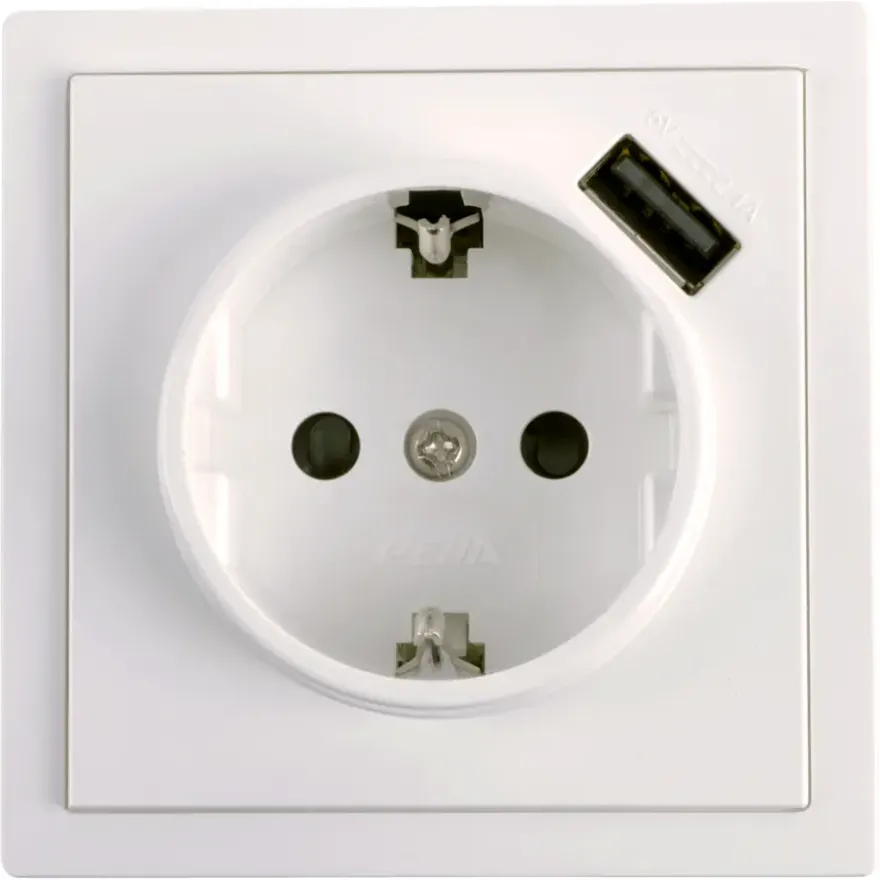 Peha Standard enkel geaard stopcontact met USB-A poort wit