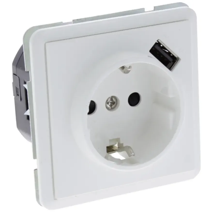 Peha Standard enkel geaard stopcontact met USB-A poort wit