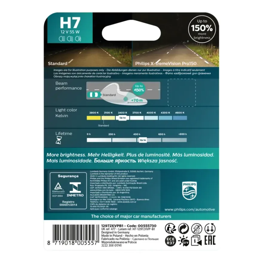 Philips autolamp H7 X-treme Vision Pro150 12972XVPB1