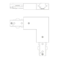 Philips EasyLink L-vormige connector rechtse hoek railverlichting zwart