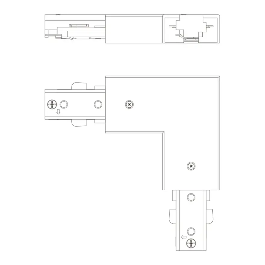 Philips EasyLink L-vormige connector rechtse hoek railverlichting zwart