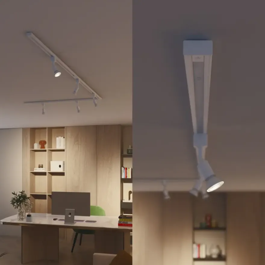 Philips EasyLink L-vormige connector linkse hoek railverlichting wit
