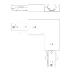 Philips EasyLink L-vormige connector linkse hoek railverlichting wit