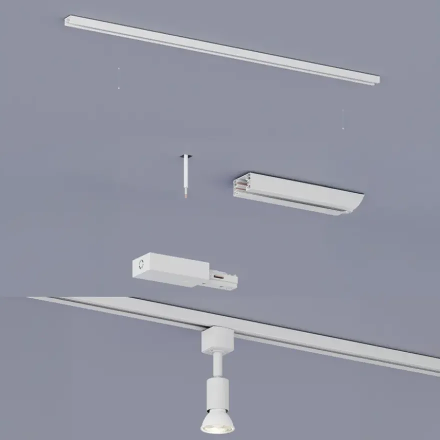 Philips EasyLink L-vormige connector rechtse hoek railverlichting wit