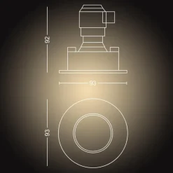 Philips Hue badkamerinbouwspot Adore chroom - warm tot koelwit licht 4.2W - 1 spot