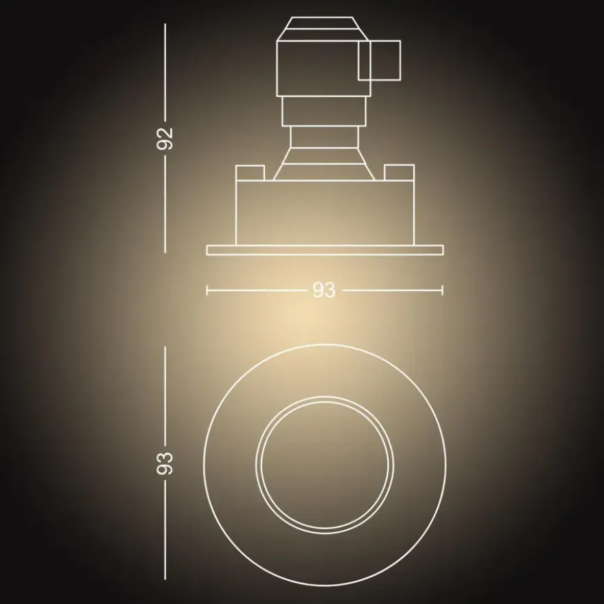 Philips Hue badkamerinbouwspot Adore chroom - warm tot koelwit licht 4.2W - 1 spot