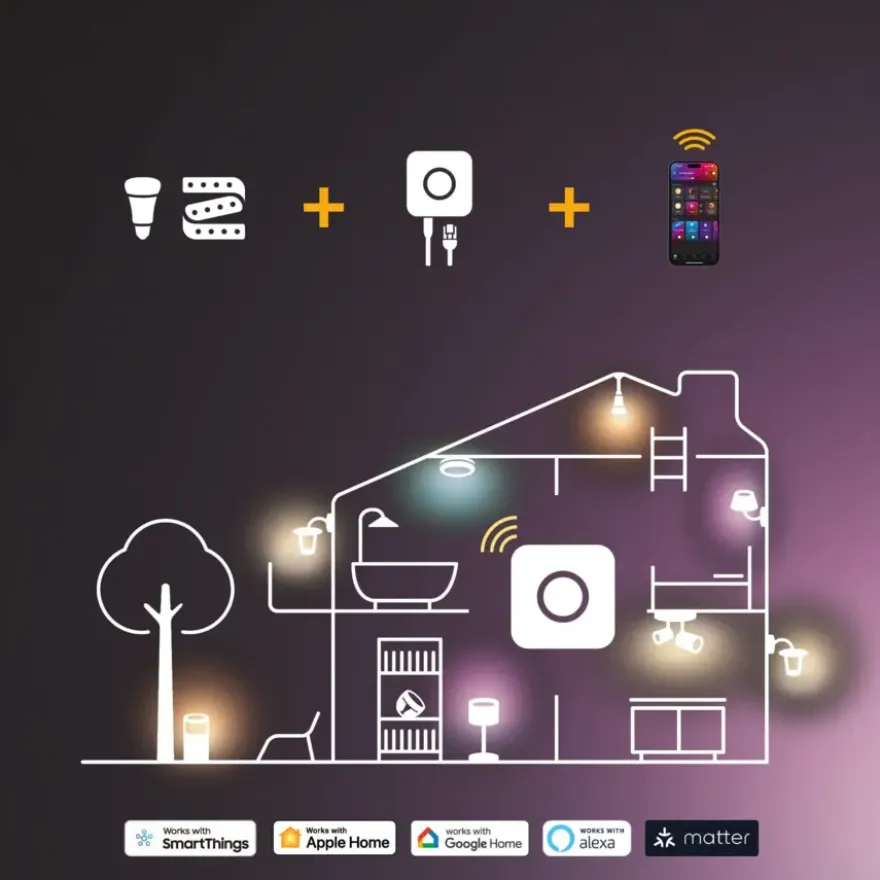 Philips Hue badkamerinbouwspot Adore chroom - warm tot koelwit licht 4.2W - 1 spot