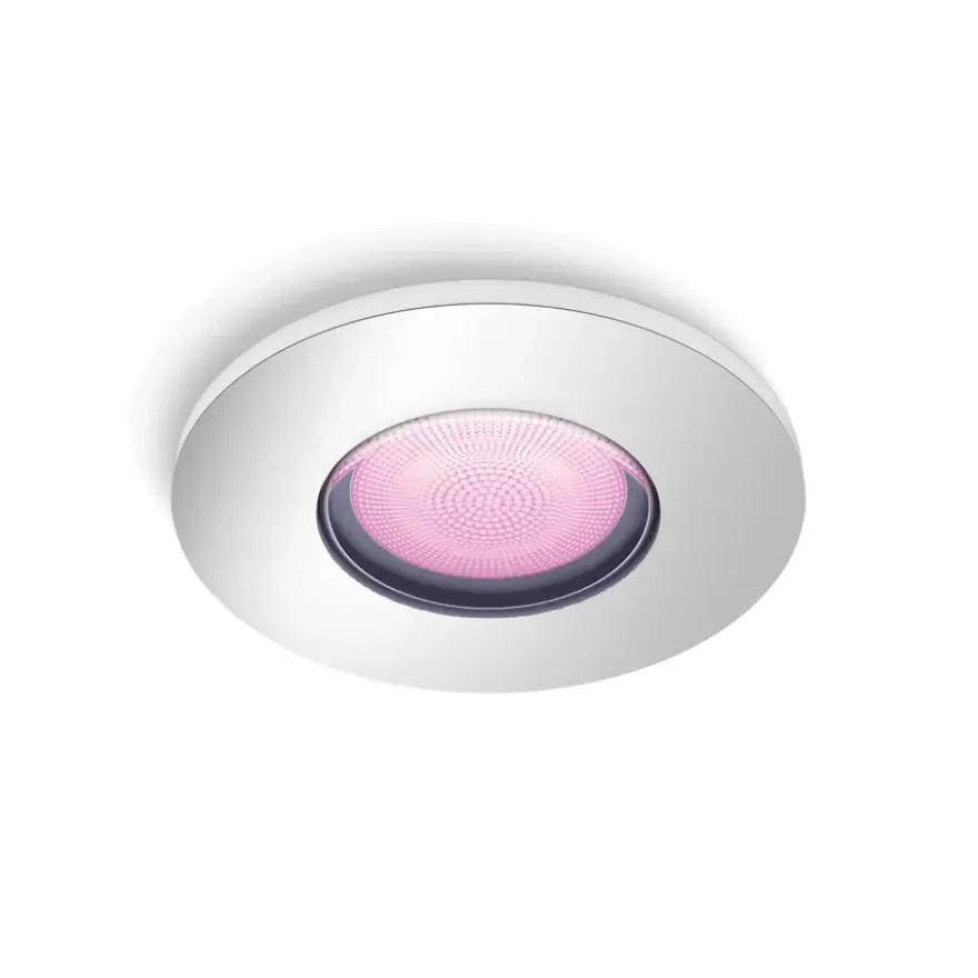 Philips Hue badkamerinbouwspot Xamento chroom - wit en gekleurd 6W - rond