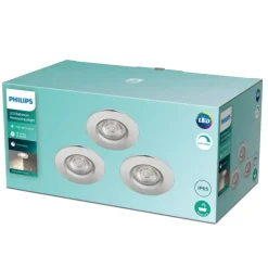 Philips inbouwspots Dive chroom set van 3