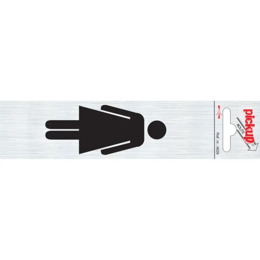 Pickup Alu deurbordje dames symbool 165x44 mm