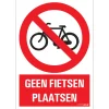 Pickup bord geen fietsen plaatsen 23x33 cm