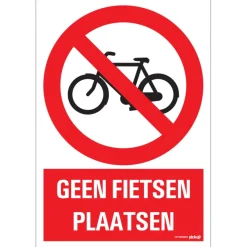 Pickup bord geen fietsen plaatsen 23x33 cm