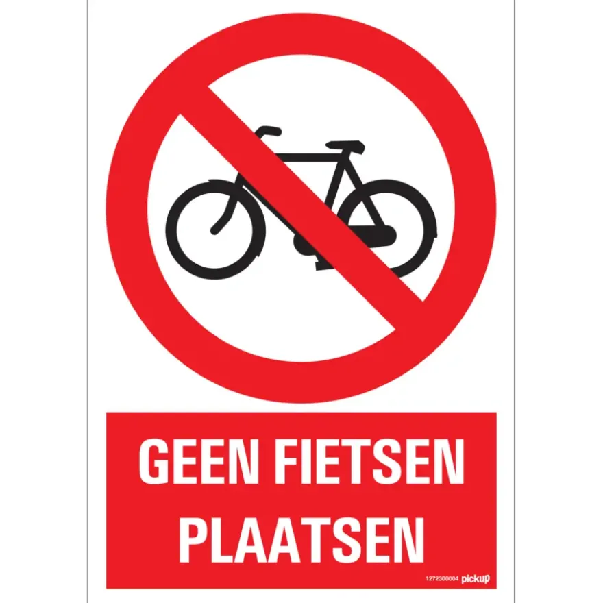 Pickup bord geen fietsen plaatsen 23x33 cm