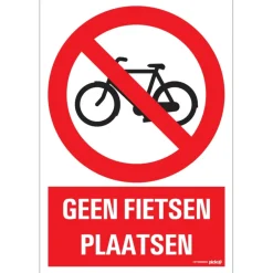 Pickup bord geen fietsen plaatsen 23x33 cm