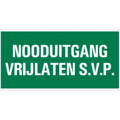 Pickup bord nooduitgang vrijlaten 15x30 cm