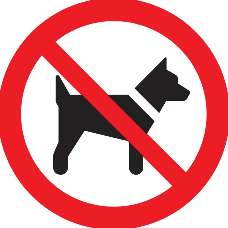 Pickup bord verboden voor honden Ø 18 cm