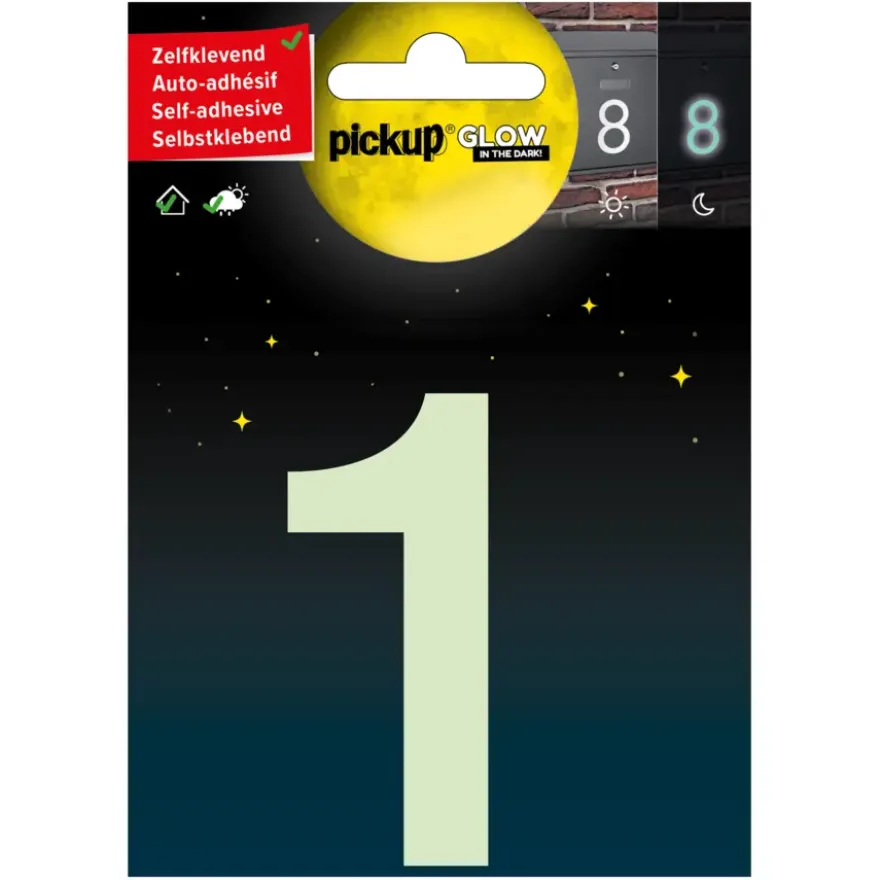 Pickup Glow in the dark Huisnummer 1 7,5 cm
