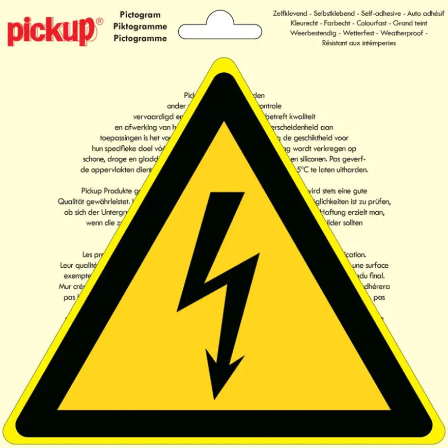 Pickup pictogram Gevaar voor Elektrische Spanning 20x20 cm