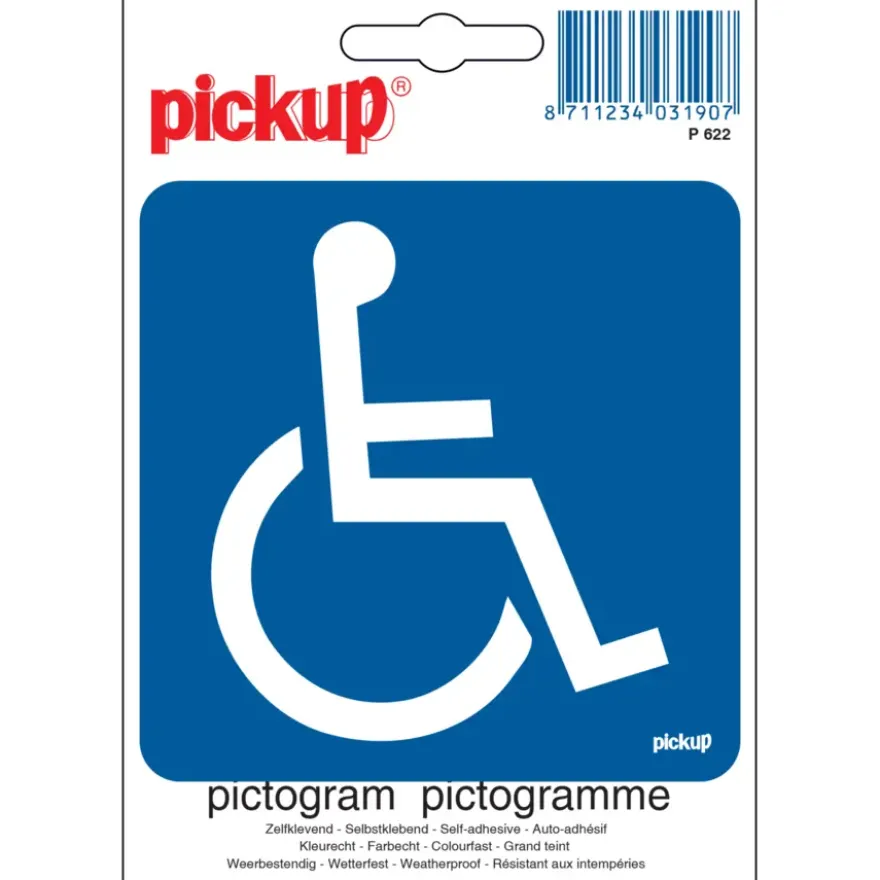 Pickup pictogram rolstoel toegankelijk 10x10 cm