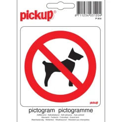Pickup pictogram verboden voor honden 10x10 cm