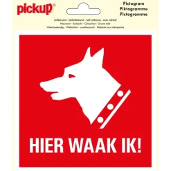 Pickup pictogram 15x15 cm hier waak ik !