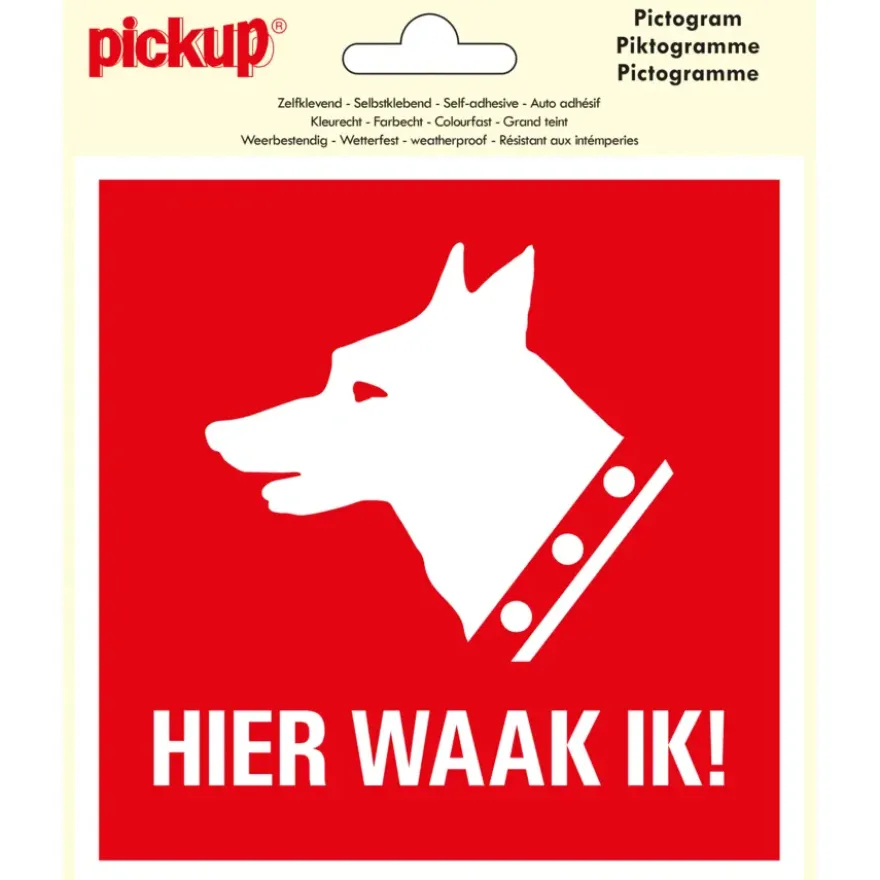 Pickup pictogram 15x15 cm hier waak ik !