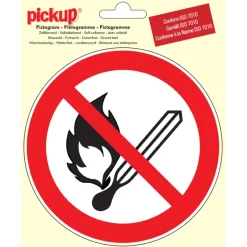 Pickup pictrogram verboden voor vuur vlam roken Ø 15 cm