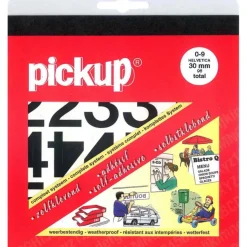 Pickup plakcijfers 0-9 Helvetica zwart 30 mm