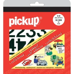 Pickup plakcijfers 0-9 Helvetica zwart 30 mm