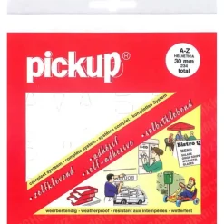 Pickup plakcijfers 0-9 Helvetica wit 30 mm