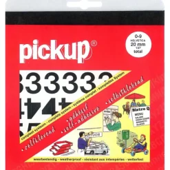 Pickup plakcijfers 0-9 Helvetica zwart 20 mm