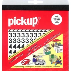 Pickup plakcijfers 0-9 Helvetica zwart 10 mm