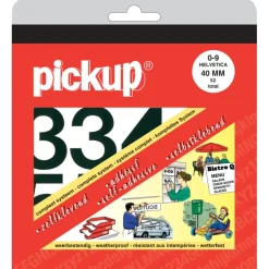 Pickup plakcijfers 0-9 Helvetica zwart 40 mm