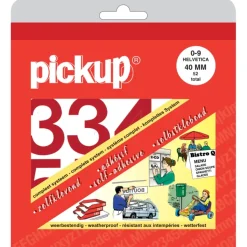 Pickup plakcijfers 0-9 Helvetica rood 40 mm