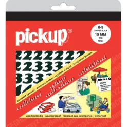 Pickup plakcijfers 0-9 zwart 15 mm