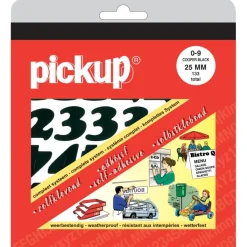 Pickup plakcijfers 0-9 zwart 25 mm