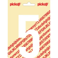 Pickup plakcijfer 5 wit mat 120 mm