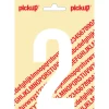 Pickup plakcijfer 2 wit mat 120 mm