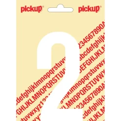 Pickup plakcijfer 2 wit mat 120 mm