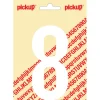 Pickup plakcijfer 8 wit mat 120 mm