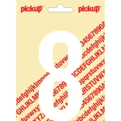 Pickup plakcijfer 8 wit mat 120 mm