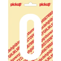 Pickup plakcijfer 0 wit mat 120 mm
