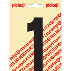 Pickup plakcijfer 1 zwart mat 120 mm