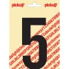 Pickup plakcijfer 5 zwart mat 120 mm