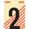 Pickup plakcijfer 2 zwart mat 120 mm