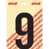 Pickup plakcijfer 9 zwart mat 120 mm