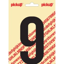 Pickup plakcijfer 9 zwart mat 120 mm