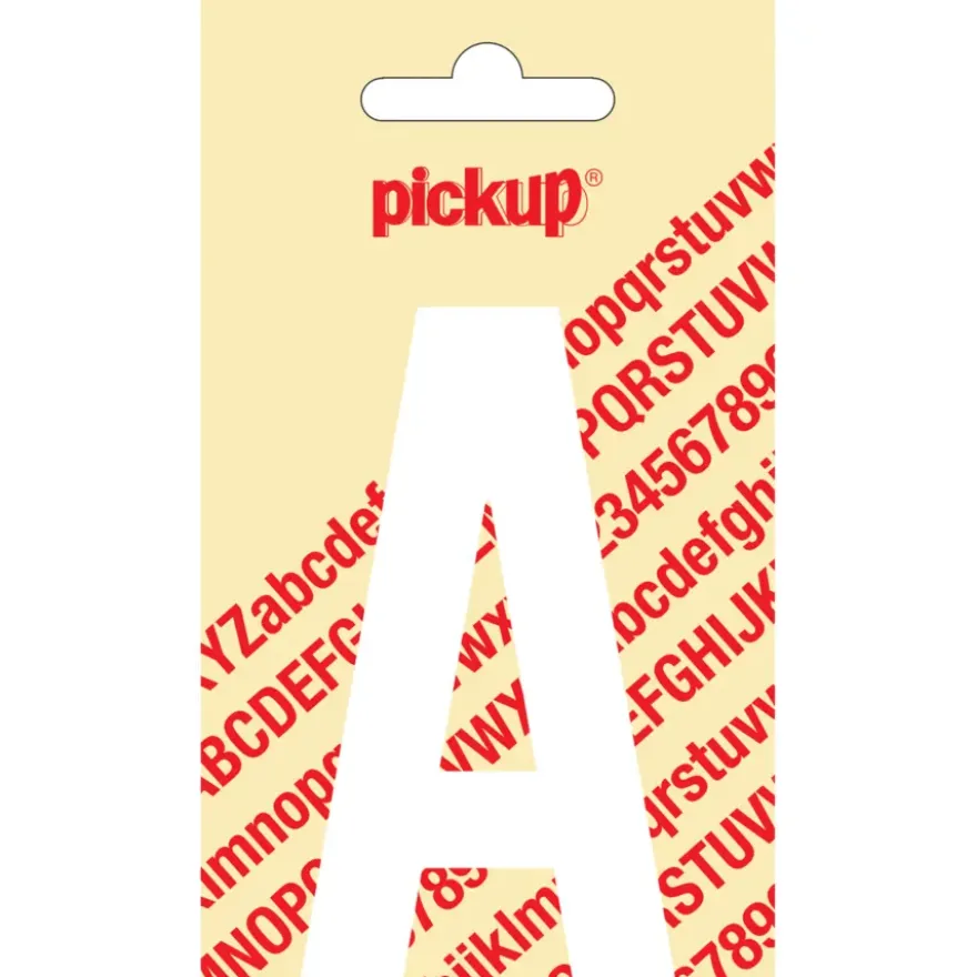 Pickup plakletter A wit mat 90 mm